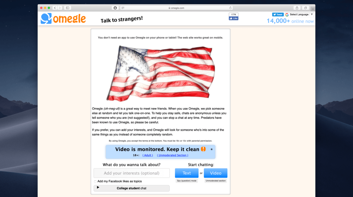 omegle new version