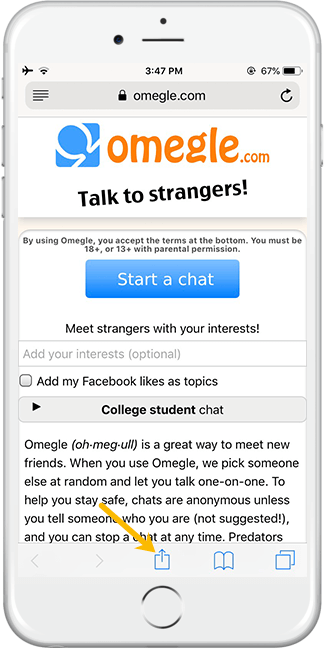 Omegle video chat app iphone